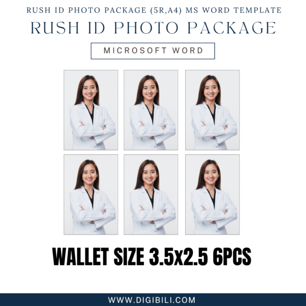 RUSH ID PHOTO PACKAGE (5R & A4) MICROSOFT WORD TEMPLATE - Image 3