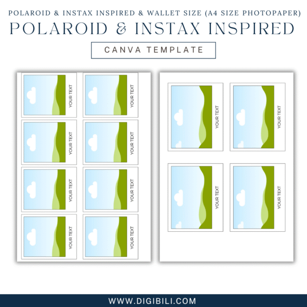 POLAROID & INSTAX INSPIRED & WALLET SIZE (A4 SIZE PHOTOPAPER) TEMPLATE - Image 6
