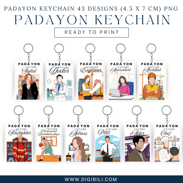 PADAYON KEYCHAIN 43 DESIGNS (4.5 X 7 CM) PNG  READY TO PRINT