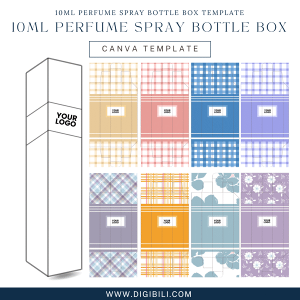 10ml PERFUME SPRAY BOTTLE BOX TEMPLATE