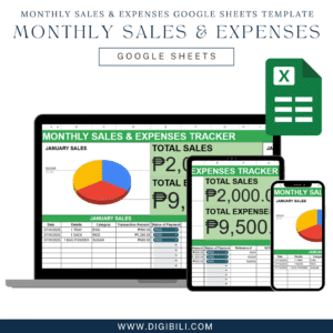 MONTHLY SALES & EXPENSE GOOGLE SHEETS TEMPLATE