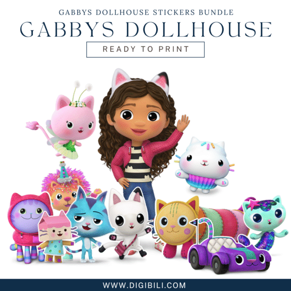 GABBY'S DOLLHOUSE STICKERS PNG READY TO PRINT