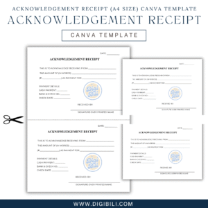 ACKNOWLEDGEMENT RECEIPT (A4 SIZE) CANVA TEMPLATE
