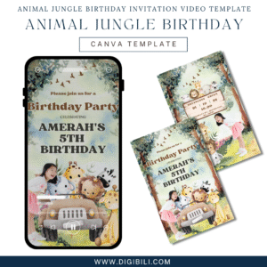 ANIMAL JUNGLE BIRTHDAY INVITATION VIDEO TEMPLATE