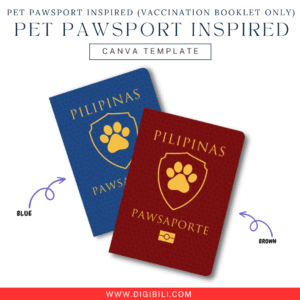 PET PAWSPORT INSPIRED VACCINATION BOOKET TEMPLATE