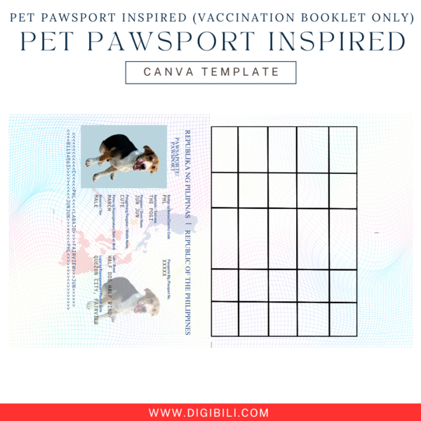 PET PAWSPORT INSPIRED VACCINATION BOOKET TEMPLATE - Image 2