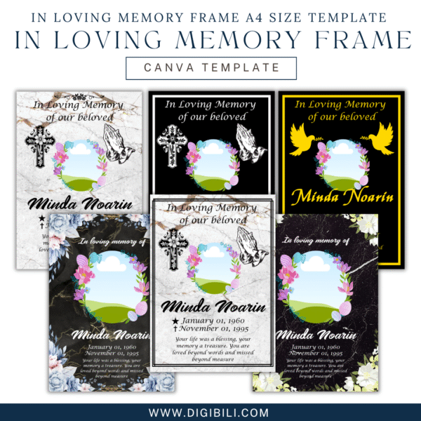 IN LOVING MEMORY FRAME (A4 SIZE) TEMPLATE