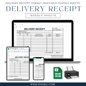DELIVERY RECEIPT FORMAT PRINTABLE GOOGLE SHEETS
