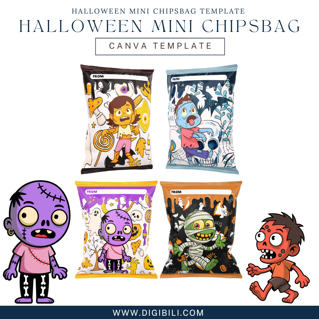 HALLOWEEN MINI CHIPSBAG 15 DESIGN TEMPLATE