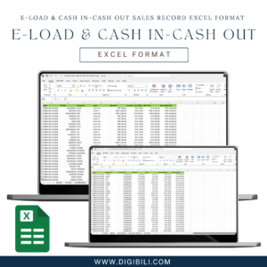 E-LOADING & GCASH CASH IN-CASH OUT SALES TRACKER EXCEL FORMAT (OFFLINE)