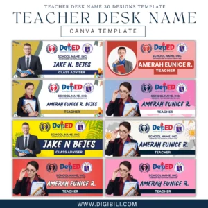 TEACHER DESK NAME 30 DESIGNS | CANVA TEMPLATE