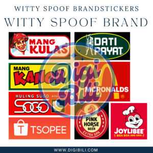 WITTY SPOOF BRAND STICKERS PNG | READY TO PRINT