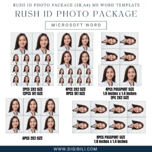 RUSH ID PHOTO PACKAGE (5R & A4) | MICROSOFT WORD TEMPLATE