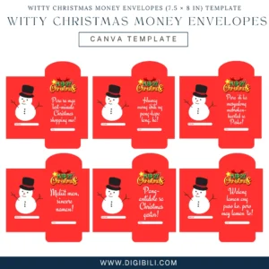 WITTY CHRISTMAS MONEY ENVELOPES (7.5 × 8 in) | CANVA TEMPLATE