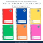 DIGIBILI COLOR CODED NOTEBOOK COVER (A4 SIZE) | CANVA TEMPLATE