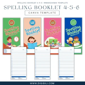 SPELLING BOOKLET 4-5-6 99MMX210MM | CANVA TEMPLATE