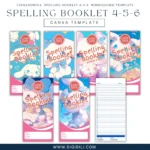 CINNAMOROLL SPELLING BOOKLET 4-5-6 99MMX210MM | CANVA TEMPLATE