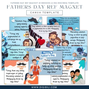 FATHERS DAY REF MAGNET 10 DESIGNS (3.5×2.5INCHES) | CANVA TEMPLATE