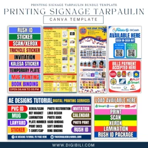 PRINTING SIGNAGE TARPAULIN BUNDLE | CANVA TEMPLATE