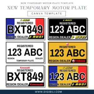 NEW TEMPORARY MOTOR PLATE (9×5 INCHES) | CANVA TEMPLATE