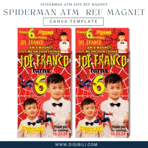 SPIDERMAN ATM SIZE REF MAGNET | CANVA TEMPLATE