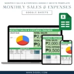 MONTHLY SALES & EXPENSE | GOOGLE SHEETS TEMPLATE