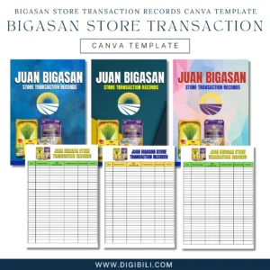 BIGASAN STORE TRANSACTION RECORDS | CANVA TEMPLATE