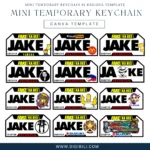 MINI TEMPORARY KEYCHAIN 14 DESIGNS | CANVA TEMPLATE
