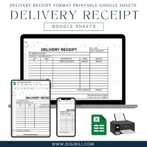 DELIVERY RECEIPT FORMAT PRINTABLE | GOOGLE SHEETS TEMPLATE
