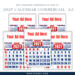 2027 COMMERCIAL CALENDAR 12 PAGES (A3 SIZE)