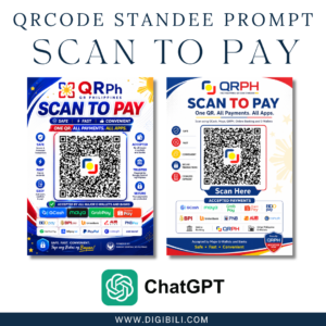 QRCODE SCAN TO PAY STANDEE CHATGPT PROMPT