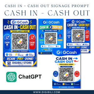 CASH IN - CASH OUT SIGNAGE CUSTOMIZE STORE NAME PROMPT | CHATGPT PROMPT