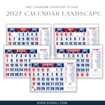 2027 CALENDAR LANDSCAPE A4 SIZE | CANVA TEMPLATE