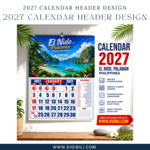 2027 CALENDAR HEADER DESIGN | PNG READY TO PRINT