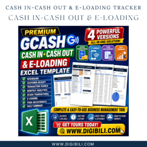 CASH IN-CASH OUT & E-LOADING TRACKER | EXCEL TEMPLATE