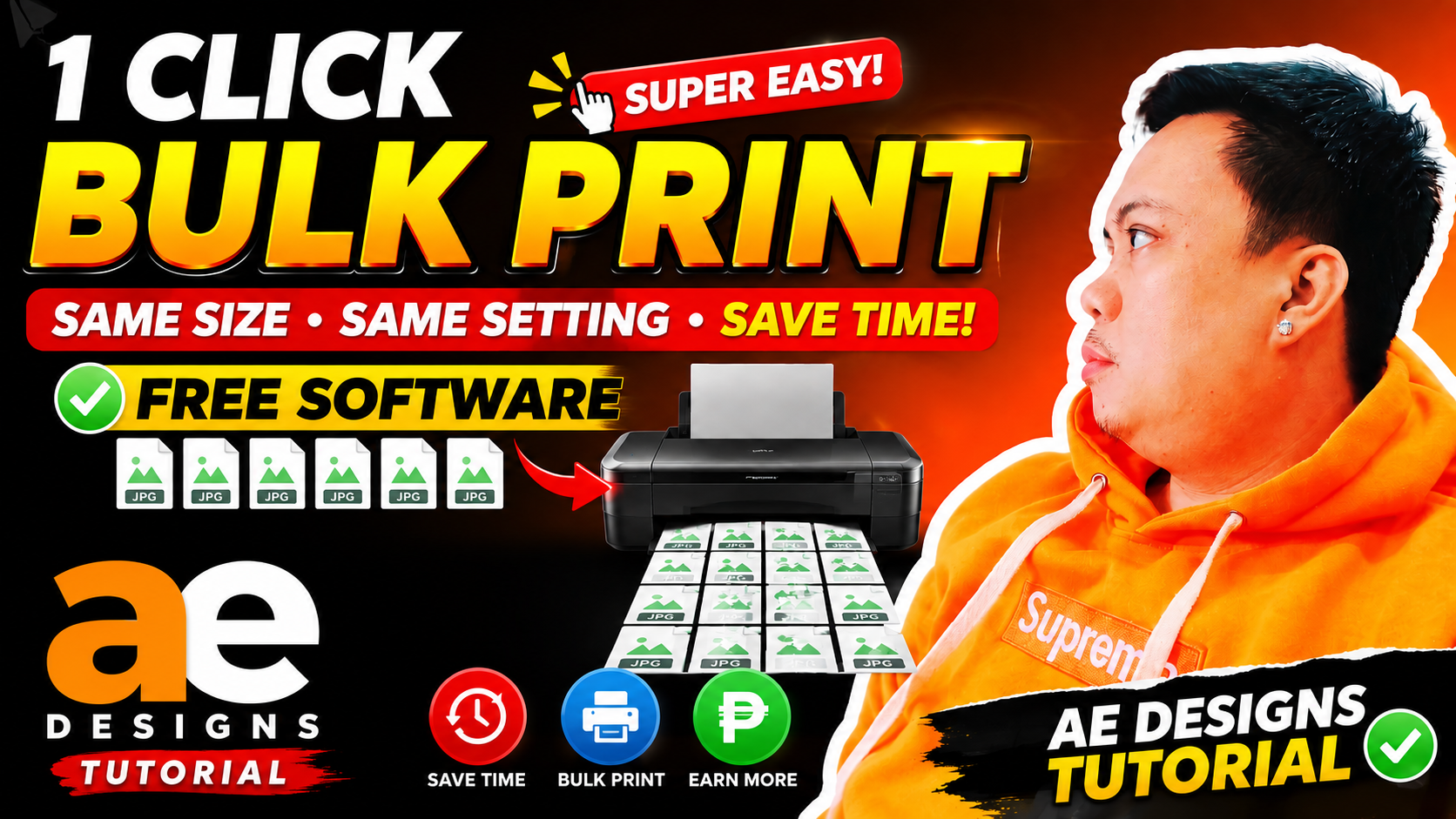 1 CLICK PRINT ALL! SAME SIZE SAME SETTING SAVE TIME!
